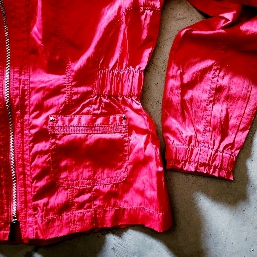 White House Black Market WHBM Pink Casual Full Zip Jacket Women's Size 2 EUC - Picture 6 of 9